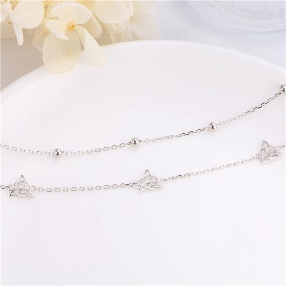 Anklet for Women S925 Sterling Silver Adjustable Foot Evil Eye Starfish Bead - Picture 4 of 16